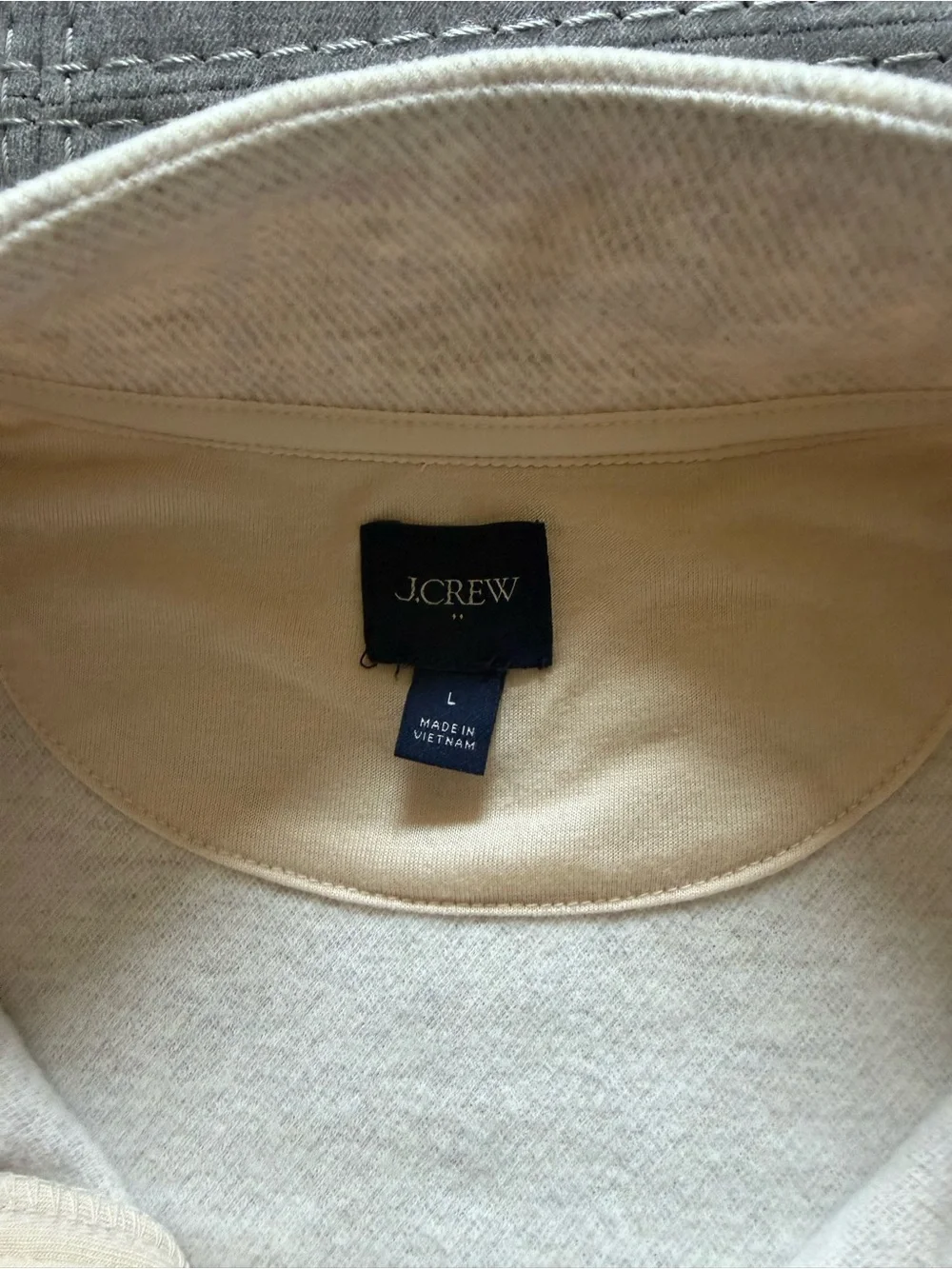J. Crew Men's Cream Quarter-Zip Sweater